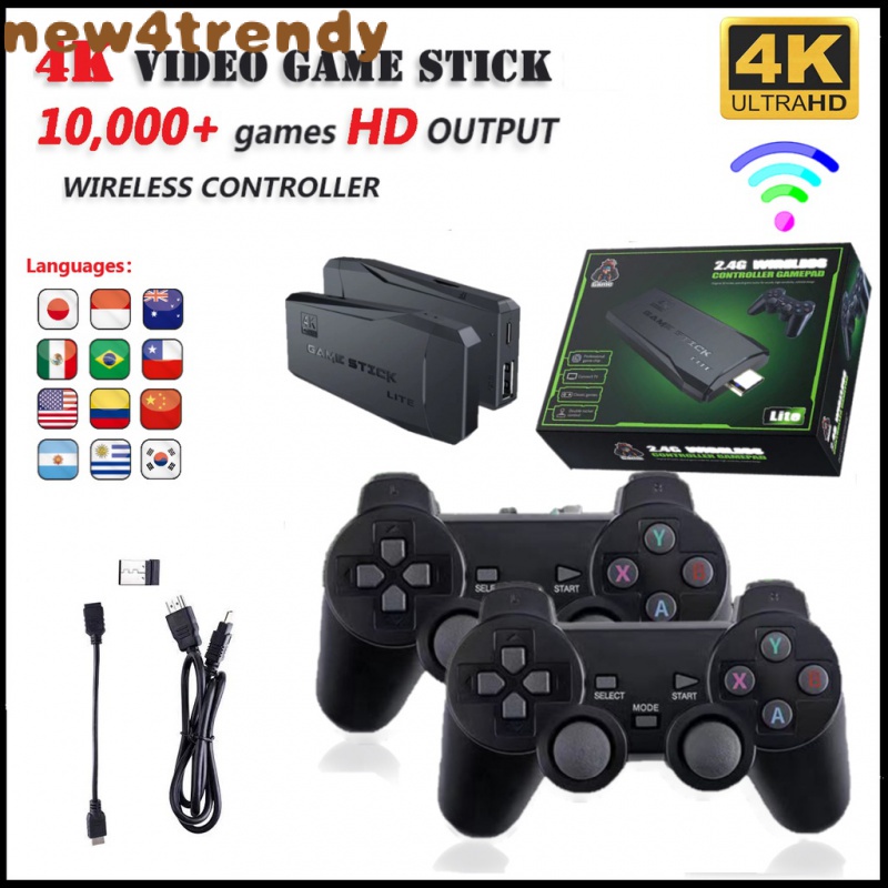 Videogame M8 2.4g, Controle Duplo sem Fio, 4k 10.000 Jogos, 64Mega, 32