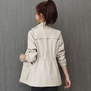 Novo Primavera Outono Trench Coat Women