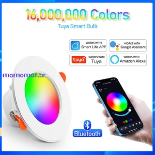 Luminária Embutida Compatível Com Bluetooth 15W/10W Luz Colorida LED Redonda De Sete Pontos Iluminação Doméstica Inteligente RGB 110V-220V