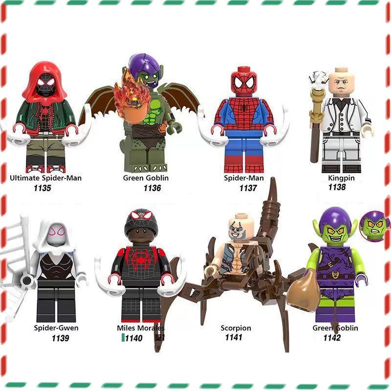 Minifiguras De Blocos De Construção Montados Do Universo Paralelo Ultimate Spiderman Avengers Minifigures