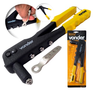 Rebitadeira Manual Alicate Rebitador Profissional VONDER Com 4 Bicos + Chave - Produto Original (Revendedor Autorizado)