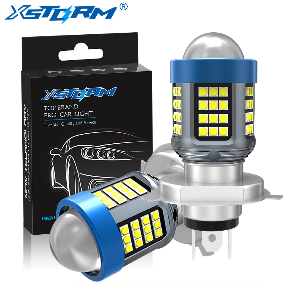 XSTORM 2023 Novo Alto Brilho H4 LED BA20D H6 Motocicleta 60SMD Farol Modo Duplo Branco Amarelo 4300k 6000k À Prova D'água 12v
