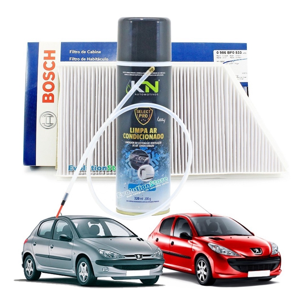 Filtro De Cabine Ar Condicionado Bosch Peugeot 206 207 + Spray Sonda ...