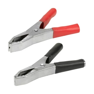 Kit 10 Pares Garra Jacaré 50 amp 9,4cm Preto e Vermelho