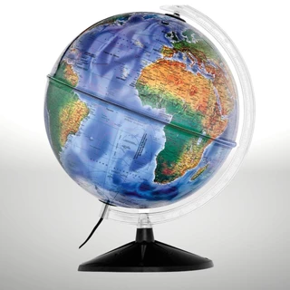 Globo Terrestre Mondo Físico e Político iluminado - 30cm