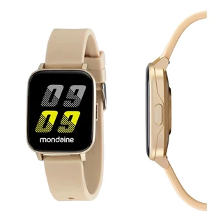 Relogio Smartwatch Mondaine Touch Pulseira Silicone Bege