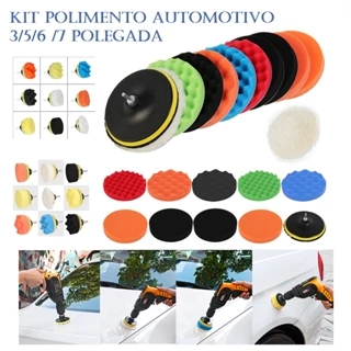 Pgp001 Conjunto de Disco de Polimento de Carro 3 a 7 Polegadas com Cera de Polimento Autoadesivo e Lã