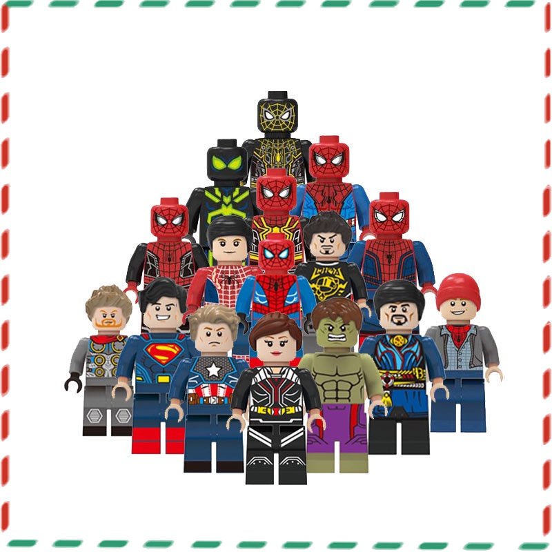 Brinquedos Nano Modelo Montados Em Bloco De Construção Figuras Vingadores Doll Small Particle Spiderman