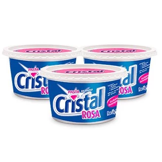 KIT 3 Pastas Cristal Rosa 500G