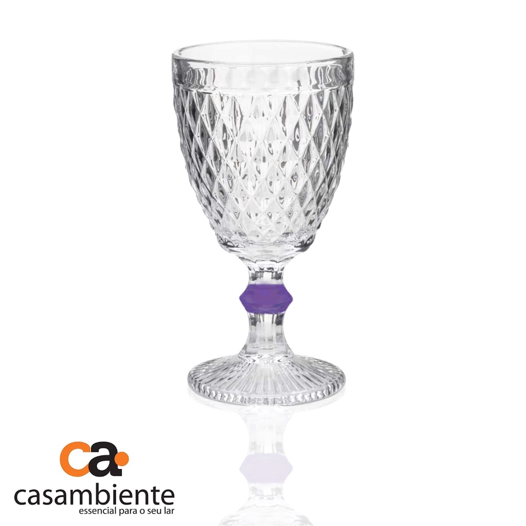 Taça Vidro Água Suco Bico Abacaxi Especial Roxa 300ml 1 Uni | Shopee Brasil