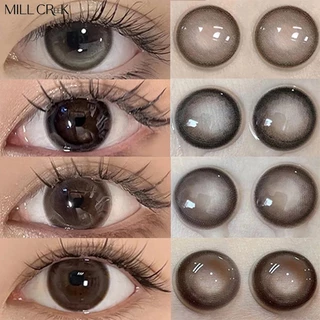 MILL CREEK 2 PCS Lentes De Contato Para Os Olhos Natraul Coreano Marrom Pupilas 14,5 Mm Parkas Acessórios De Maquiagem 2pçs Beleza Macias De Uso Anual