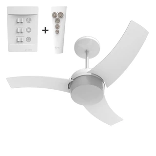 VENTILADOR DE TETO SILENCIOSO ALISEU WAVE BRANCO COM CONTROLE REMOTO E PAREDE - VENTILAÇÃO E EXAUSTÃO