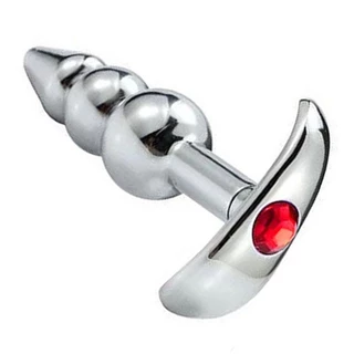 Plug Anal Aço Inox Escalonado com Pedra Brilhante Inoxidavel Sexo Cu Top Tesao