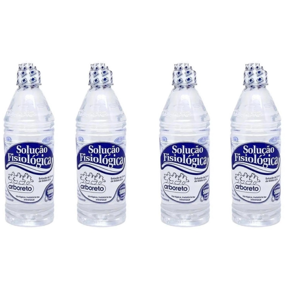 Kit C/4 Soro Fisiológico Cloreto De Sódio 500ml Arboreto