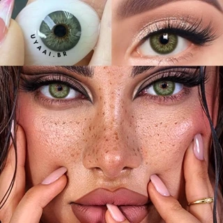 UYAAI 1 Par (2 Peças) Lentes De Contato Coloridas Para Os Olhos Marca Top Lente Verde PATTAYA em Oferta na Shopee