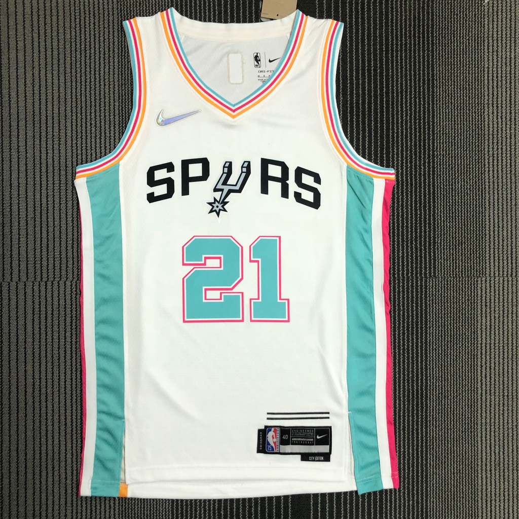 75o Aniversário San Antonio Spurs No . 21 Camisa Masculina De Basquetebol Versão Au Colete Quente De Pressionagem