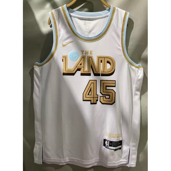 Hot pressed version 2023 nba Cleveland Cavaliers No. 45 Mitchell white city edition basketball jersey