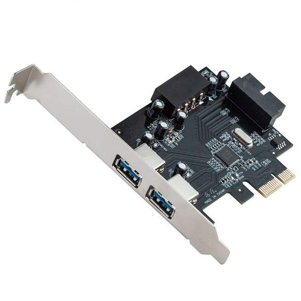 Placa PCI Express 2 Portas USB 3.0 + Conector Painel Frontal (Front Panel) Gabinete 19 Pinos USB 5gbps