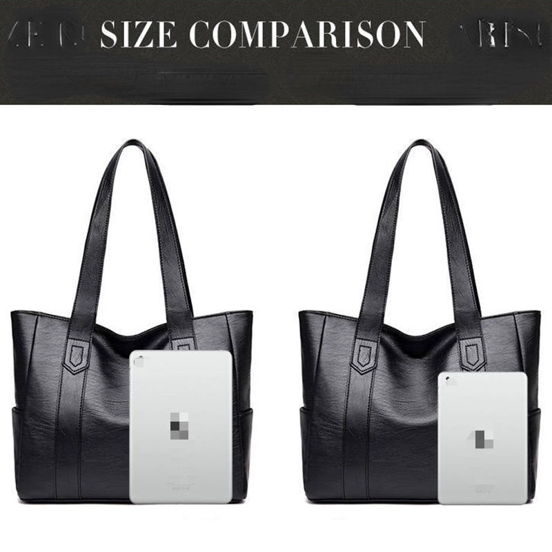 Crazy Bag Bolsa De Ombro Feminina De Couro PU Grande Capacidade