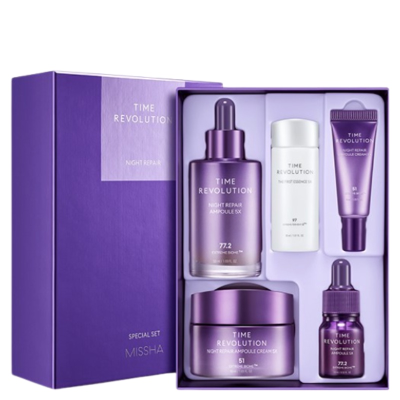 MISSHA Time Revolution Night Repair Cream + Ampoule Duo Set (Validade : 2027.03)