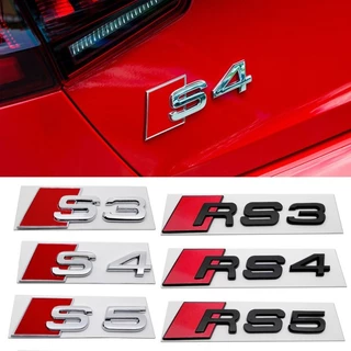 Adesivo De Carro Com Emblema Para Audi Sline S3 S4 S5 S6 S8 RS3 RS4 RS5 RS6 RS8 A3 A4 A5 A6 De Metal Traseiro Decoração Do Crachá Porta-Malas