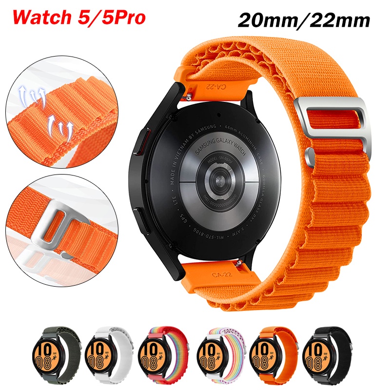 Novo 20mm 22mm Alpino Alça Para Relógio Samsung Galaxy 5 3 Pro Active 2 4 Gear S3 Engrenagem Esportiva Amazfit GTS BIP CTR 45mm 44mm Nylon Elástico Huawei GT 2/2e 46mm 42mm Pulseira De