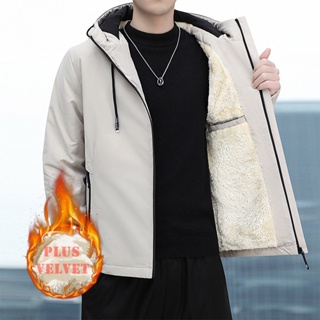 Jaqueta Masculina Algodão Hoodie Quente Inverno Mais Veludo Casaco M-5XL
