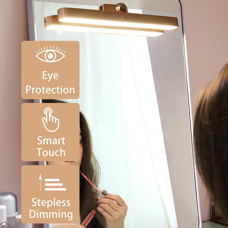 360 ° Lâmpada De Parede LED Giratória Removível Maquiagem Espelho USB Noite Para Dormitório