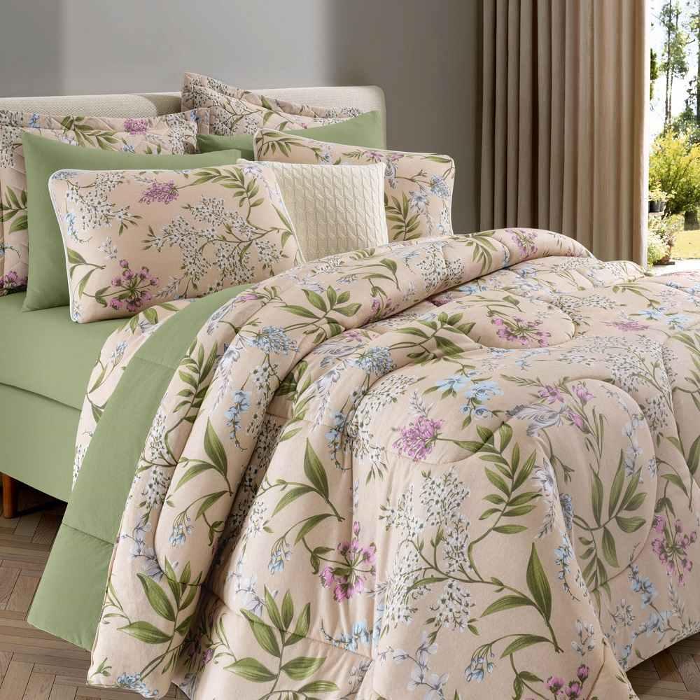 Jogo de Cama Casal em Malha 100% Algodão 4 peças - Lucerna | Shopee Brasil