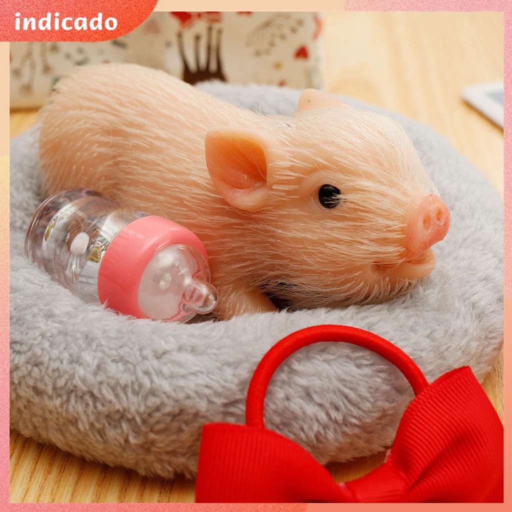 brinquedos de menina Porquinho Silicone Piglet Com Arco De Porco ...