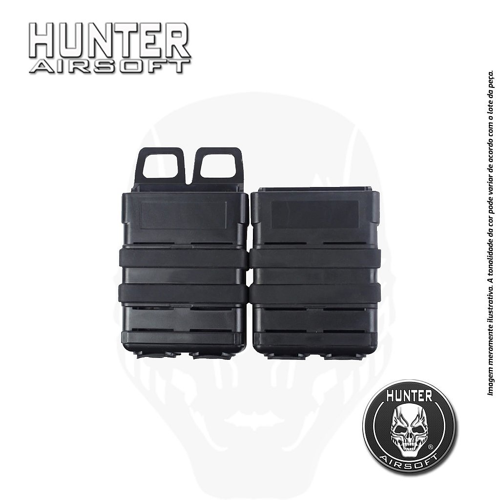 Fast mag porta carregador duplo M4/M16 5.56 polímero preto - Hunter Airsoft