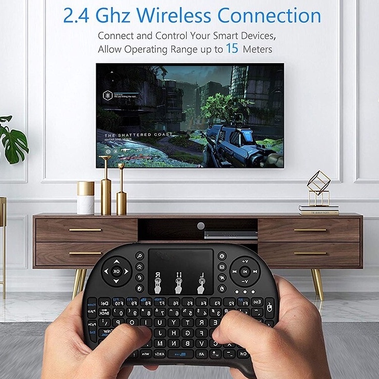 Mini teclado com 92 teclas wireless touch para celular Pc android Tv ...