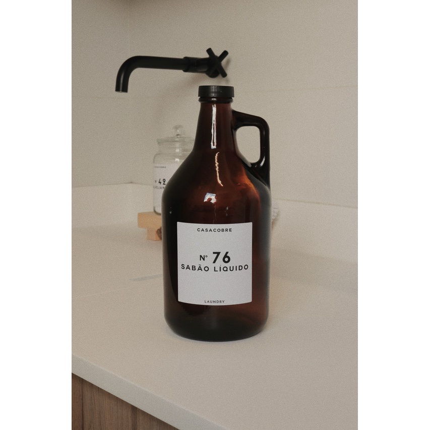 Frasco Vidro Âmbar Lavanderia 1,9L - Sabão Líquido