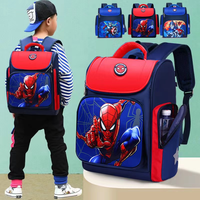 Mochila Super-Herói Homem-Aranha 3-12 Anos De Idade Leve Impermeável