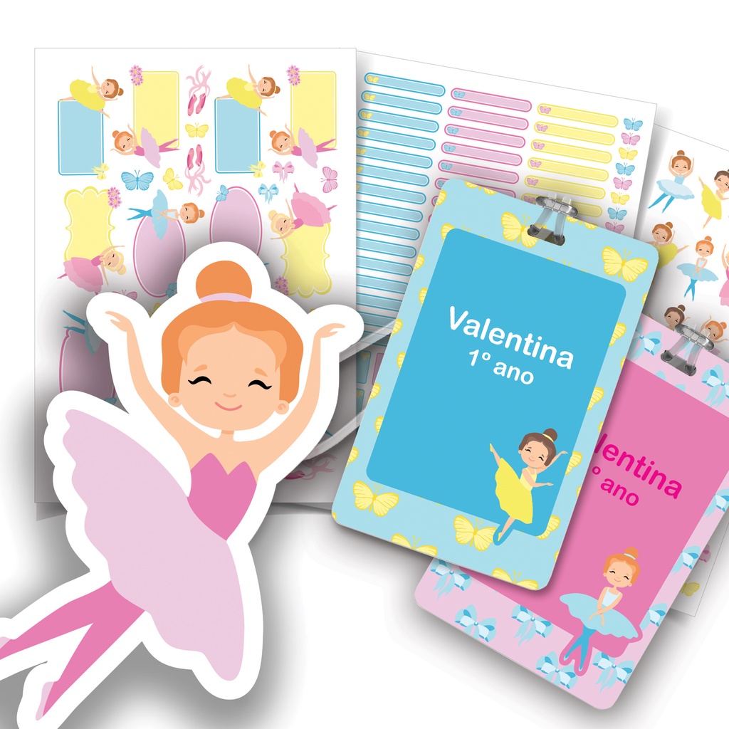 Etiquetas Escolares Bailarina Personalizadas 2 Tags Mochila | Shopee Brasil