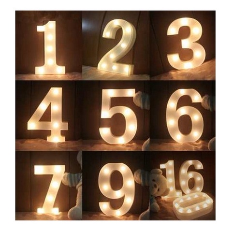 1 Numero Pequeno Luminaria 3d Led Decoração Festa Nome