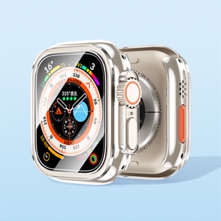 Vidro + capa para apple relógio ultra caso 49mm smartwatch pc pára-choques  protetor de tela pulseira temperado iwatch série acessórios - AliExpress
