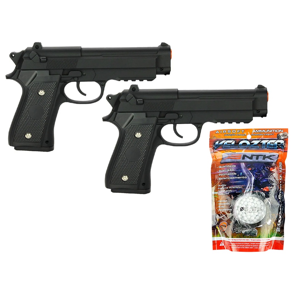 Kit Pistola Airsoft M Full Metal Vigor Spring Mm V Com Esferas Bbs Shopee Brasil