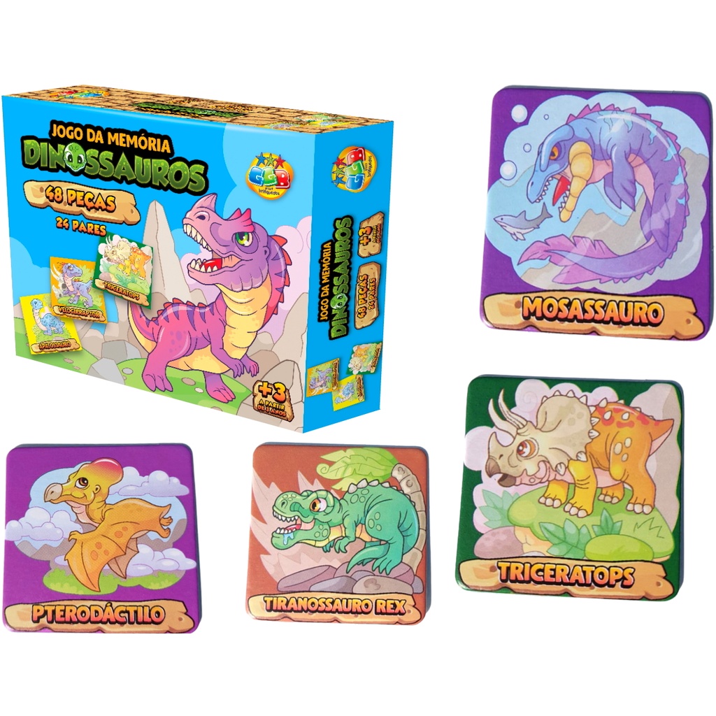 Jogo de correspondência de cartão de jogo de memória de dinossauro  brinquedos de dinossauro placa jogo de jogo de memória para crianças 4-8 jogos  educativos de dinossauro brinquedos - AliExpress