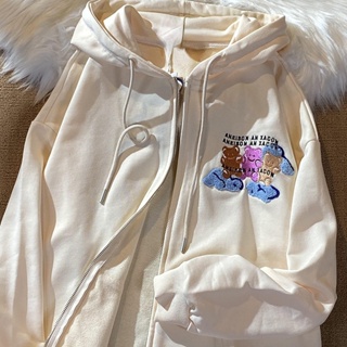 Versão Coreana Solta Estudante Com Capuz Cardigã Simples Casaco Casual Versátil Primavera E Outono Fino Top Feminino
