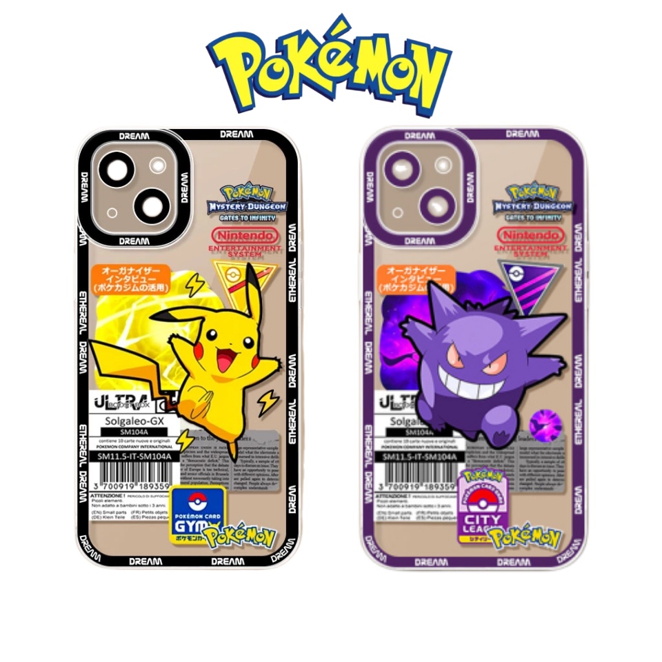 Capa Para Telefone Pokemon Pikachu Transparente Compatível iPhone 14 12 ...