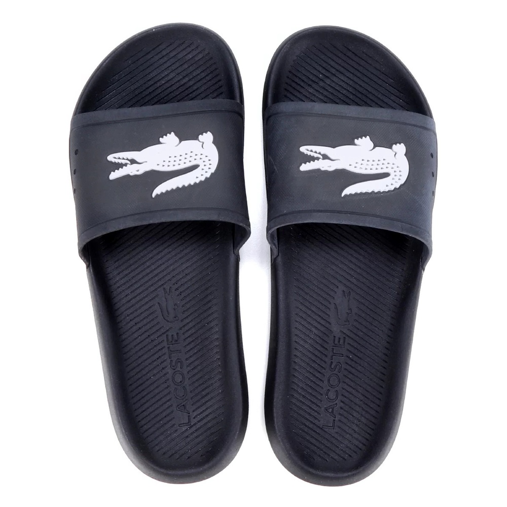 Chinelo Lacoste Croco Slide Masculino - Preto e Branco | Shopee Brasil