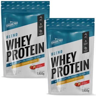 BLEND WHEY PROTEIN – REFIL 1,800G – MORANGO – SHARK PRO