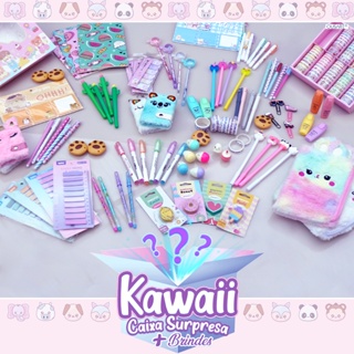 Caixa Surpresa Papelaria Kawaii 15 Itens + Muitos Brindes - Dupari