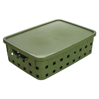 Caixa Com Tampa Fita 15 L-Verde Militar