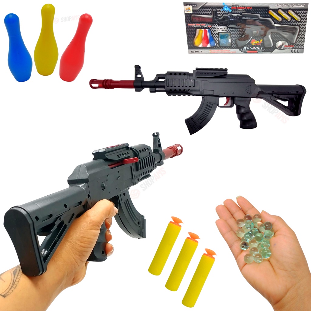 arma de brinquedo m16 super grande com dardos e bolinha de gel