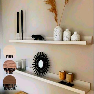 Prateleira Calha Grande Suspensa Com 70cm P/ Sala e Quartos