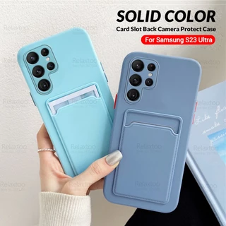 Para Samsung Galaxy S23 Ultra Capa De Silicone Carteira De Cartão Macio Sumsung S 23 Plus 23S S23Ultra 5G Proteção De Câmera Slim Funda