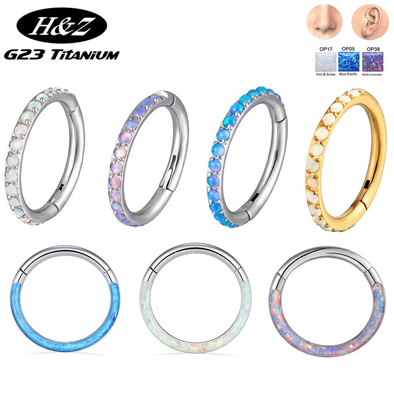 OUFER 16G Piercing Conch Titane G23 - Anneau Helix 8mm Avec Marquise CZ Pour Oreille Cartilage, Lèvre