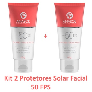 Anasol Kit 2 Protetores Solar Facial FPS 50 - Toque Seco - 60g